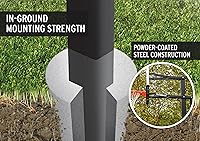 Vista 3 de Silverback Sistema de baloncesto anclado al piso, de 54", con tablero de vidrio templado