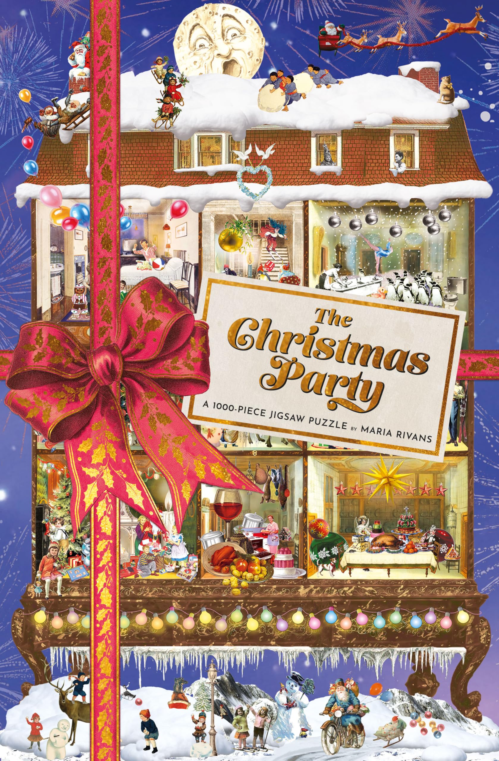 The Christmas Party: A 1000-Piece Jigsaw Puzzle by Maria Rivans