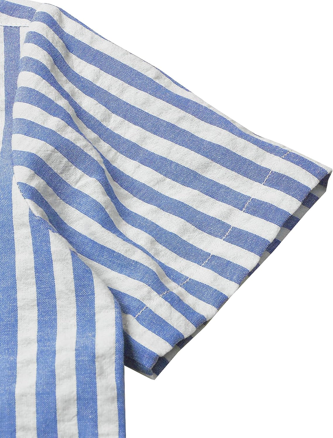 JOGAL Big Boys Cuban Collar Button Down Shirt Short Sleeve Casual Hawaiian Shirt Summer Beach Striped Tops for 6-14 Years Old - Image 6