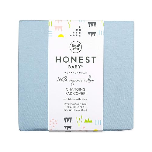 Miniatura 4 de HonestBaby - Funda para cambiador de algodón orgánico unisex para bebé y pijamas para niños pequeños, Azul Claro, Talla única EE. UU