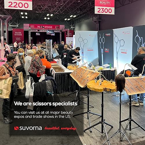 Miniatura 8 de Suvorna Tijeras de barba y bigote para hombres, tijeras de aseo de 5 pulgadas para recortar, cortar y dar forma al vello facial, tijeras de corte de