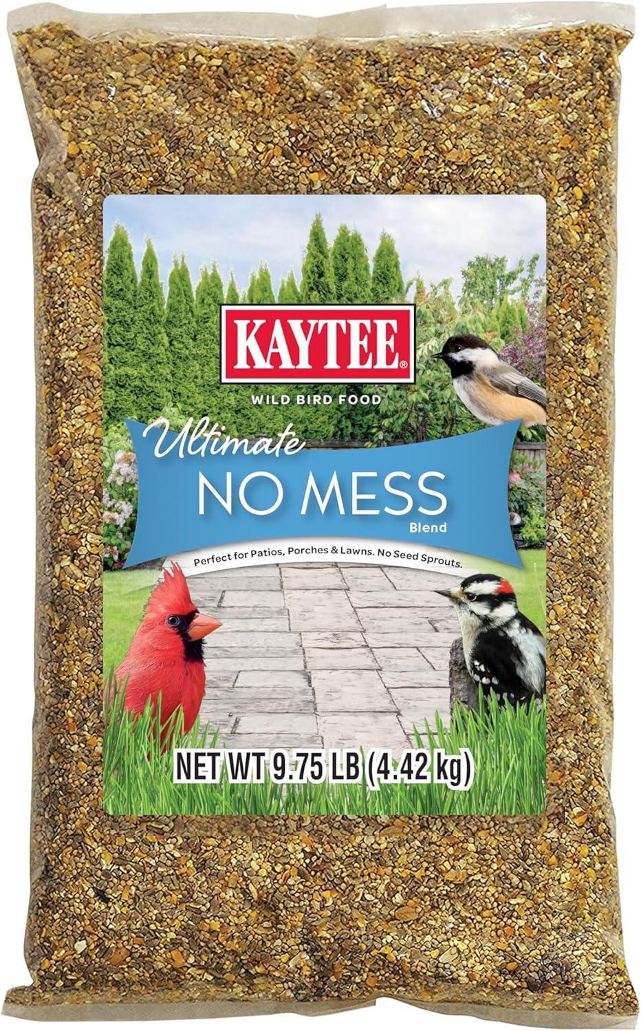 Kaytee Wild Bird Ultimate No Mess Wild Bird Food Seed For Cardinals, Finches, Chickadees, Nuthatches, Woodpeckers, Grosbeaks, Juncos and Other Colorful Songbirds, 9.75 Pound - $21.99