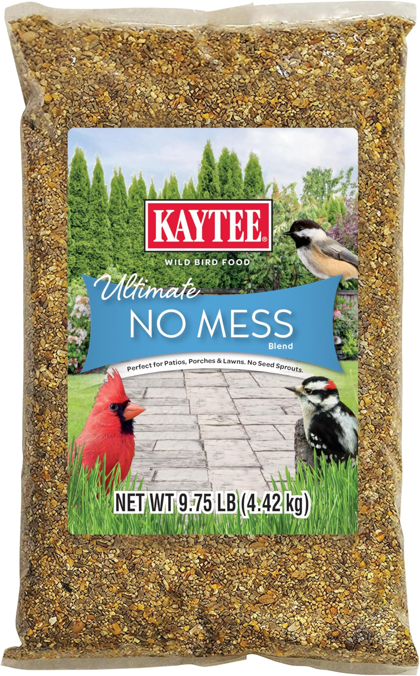 Wild Bird Ultimate No Mess Wild Bird Food Seed For Cardinals, Finches, Chickadees, Nuthatches, Woodpeckers, Grosbeaks, Juncos and Other Colorful Songbirds, 9.75 Pound