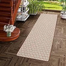 Snapstyle Cape Cod Beige Reversible Indoor/Outdoor Hallway Rug UV Resistant Waterproof Easy to Maintain Durable Ideal for Patio, Balcony, Hallway