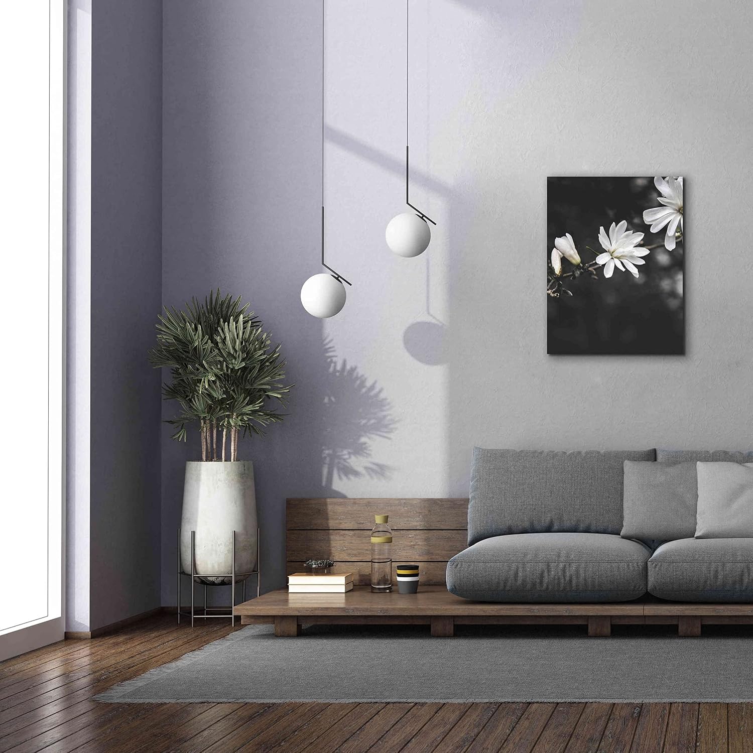 Epic Graffiti 'White Flowers' by Design Fabrikken, Giclee Canvas Wall Art, 26"x34"