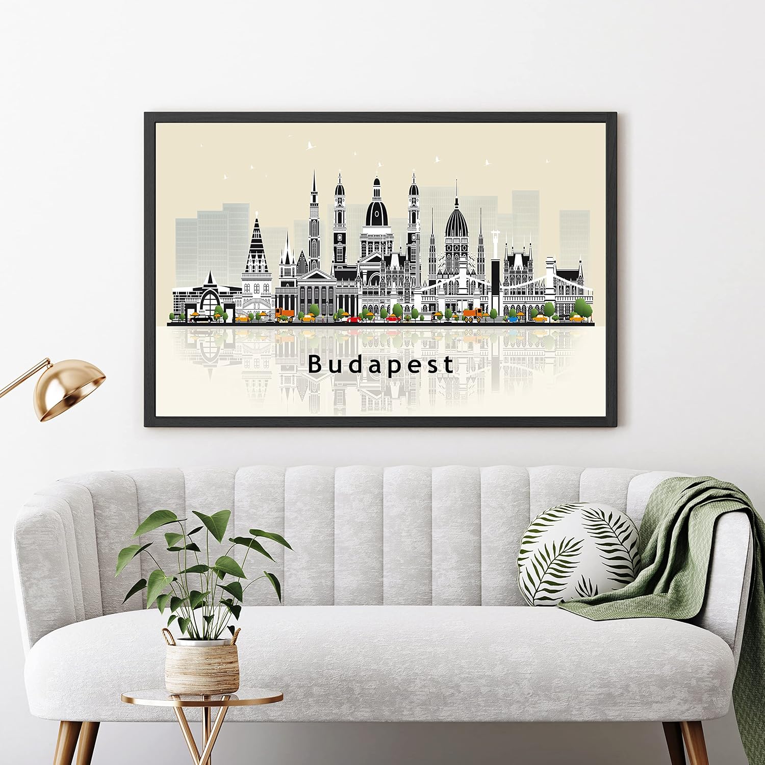 Pera Print BUDAPEST Poster, Budapest Hungary Illustration Skyline City Poster, Modern Skyline Hungary Poster, Cityscape and Landmark Print, Home-Office Wall Art Decoration - 12x18 Inches