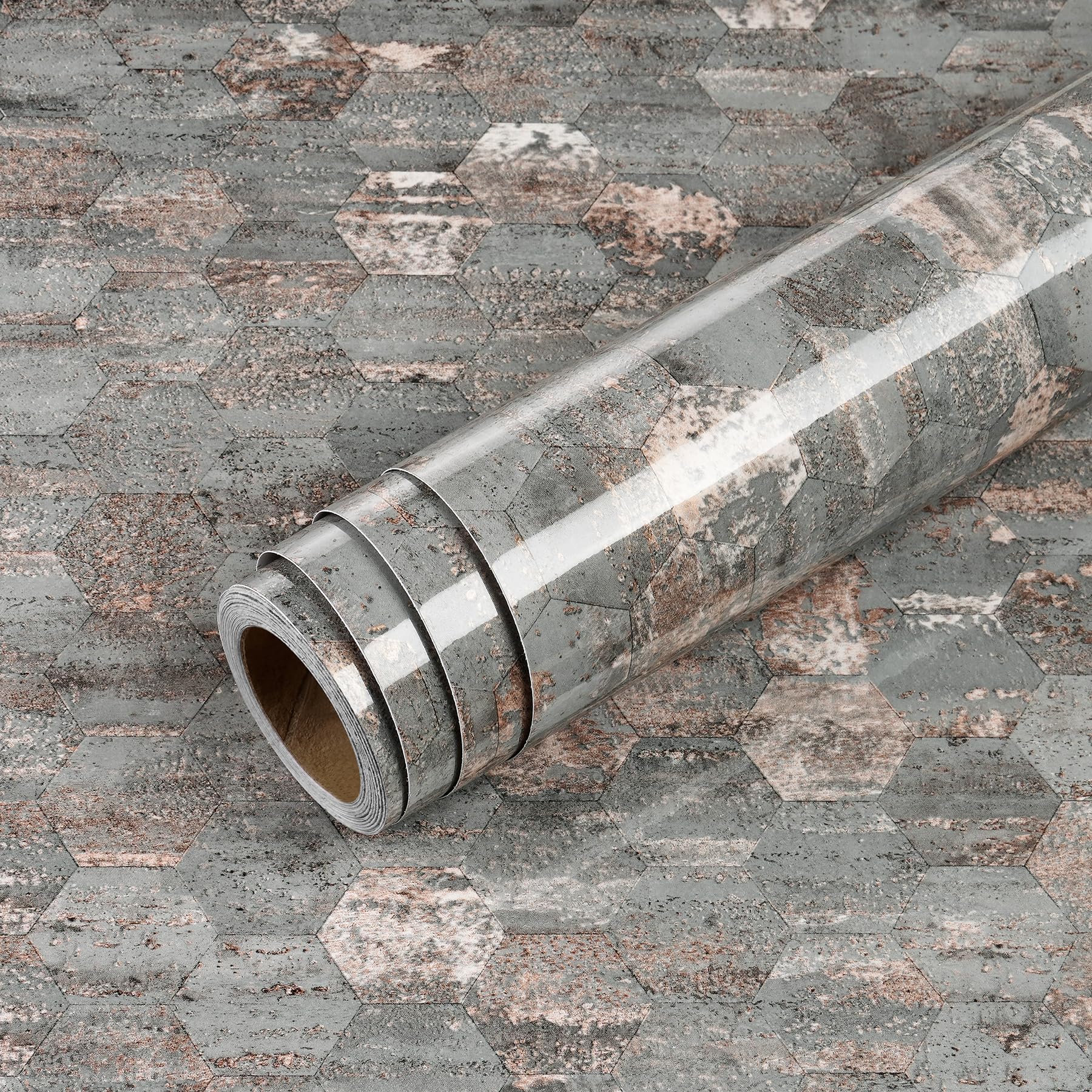 Carta Adesiva Effetto Marmo Grigio/Rosa 40cmx5m | Pellicola Per Cucina E Mobili, Lavabile E Impermeabile - Foto 8