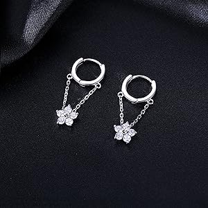 Reffeer Orecchini A Fiocco In Argento 925 Con Zirconia - Donna E Ragazza - 1,2 Cm - 2