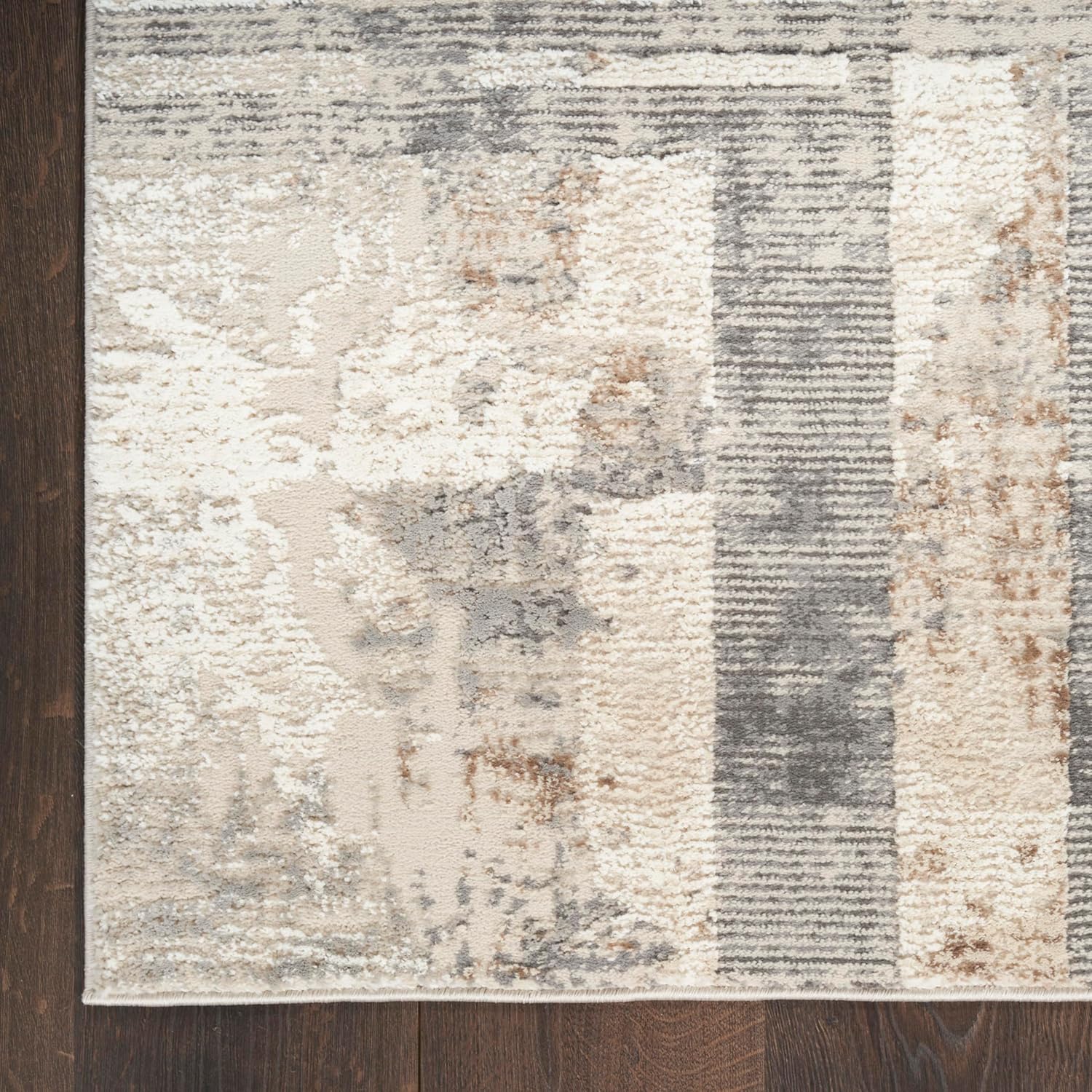 Nourison Home Eco-Friendly Ivory Multicolor 6' x 9' Area Rug - Easy Clean, Non Shedding, Bed Room, Living Room, Dining Room, Kitchen (6' x 9')