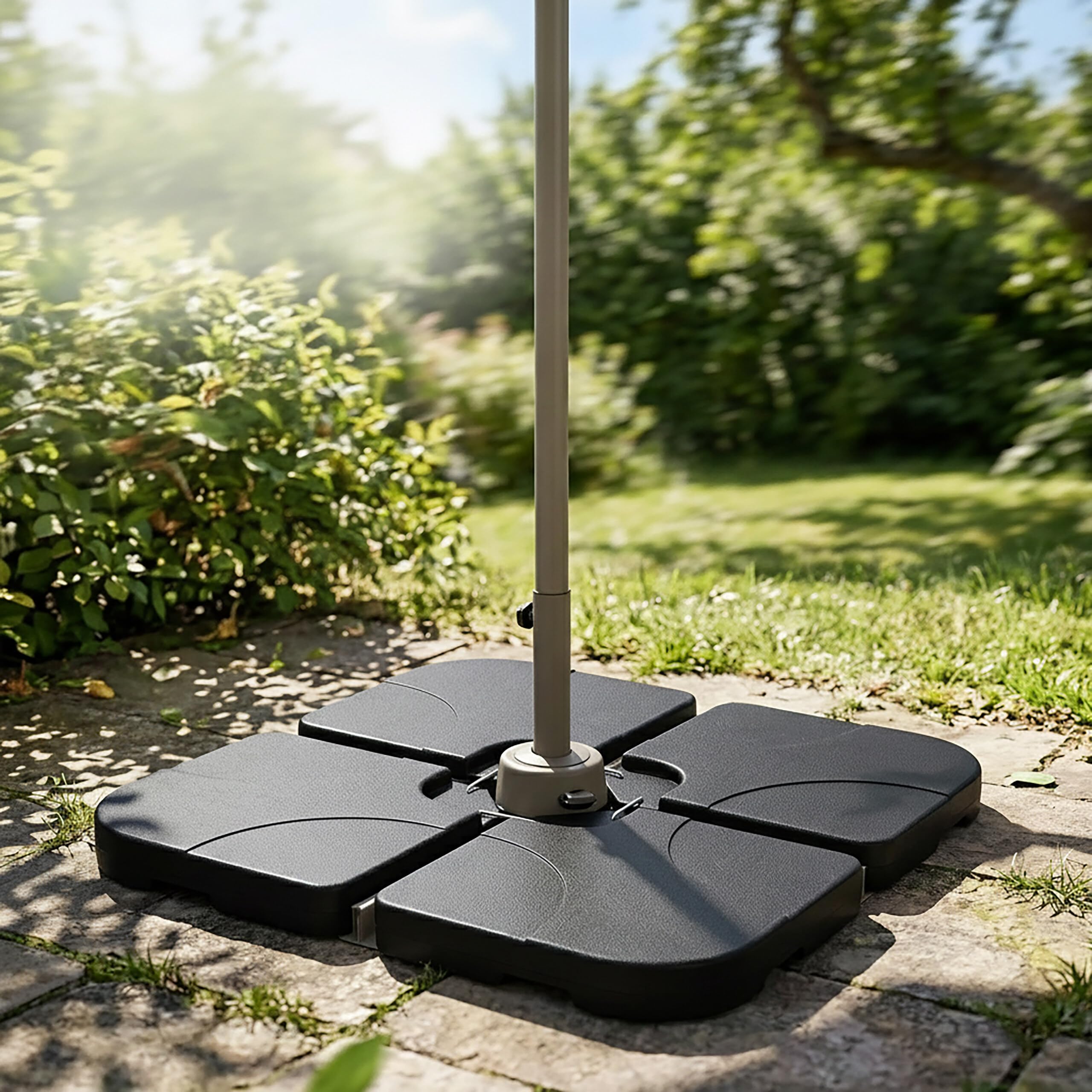 Relaxdays : Poids pour Parasol avec Croisillon au Sol, en Lot de 4, Noir