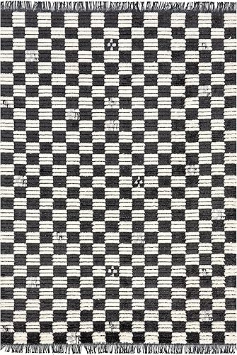 Miniatura 2 de nuLOOM Pania - Alfombra geométrica de 2 x 8 pies para sala de estar, dormitorio, comedor, entrada, pasillo, cocina, color gris oscuro