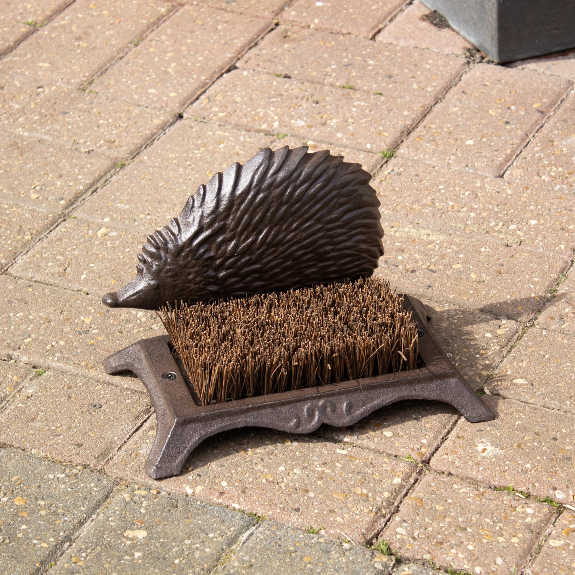 Brosse Grattoir à Chaussures En Fonte En Forme De Hérisson - Marron - Style Vintage - Neuf