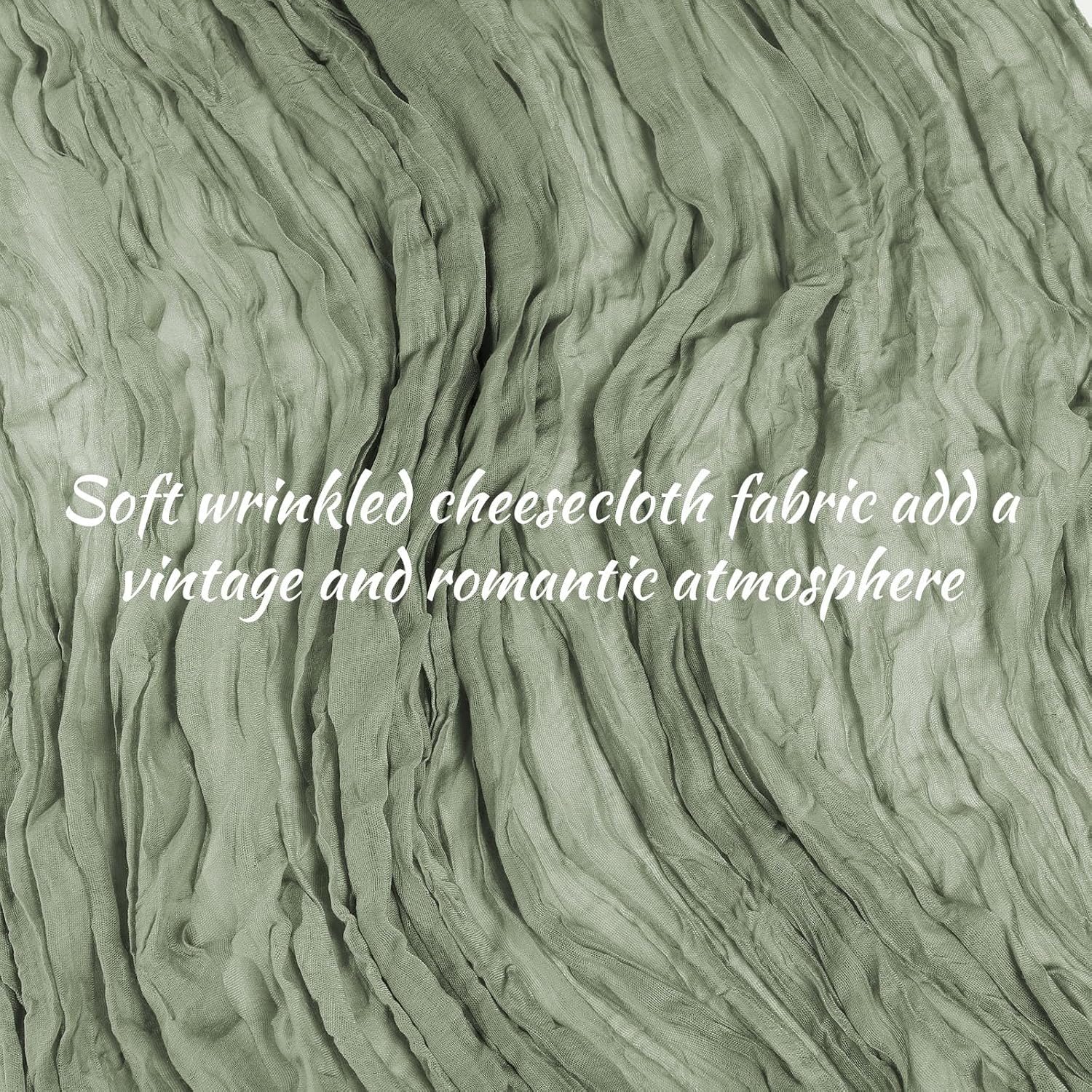 12 Pcs 6ft Cheesecloth Gauze Table Runners 35 x 71 Inches Boho Cheese Cloth Romantic Table Runners Wedding Decor Rustic Sheer Runner for Wedding Bridal Shower Birthday Party Decor