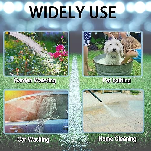 Miniatura 7 de Darnassus Manguera de Jardín, Manguera de Agua Rizada de PU Verde de 15 Pies con Conectores de Latón, Bobina de Manguera de Riego, Manguera de