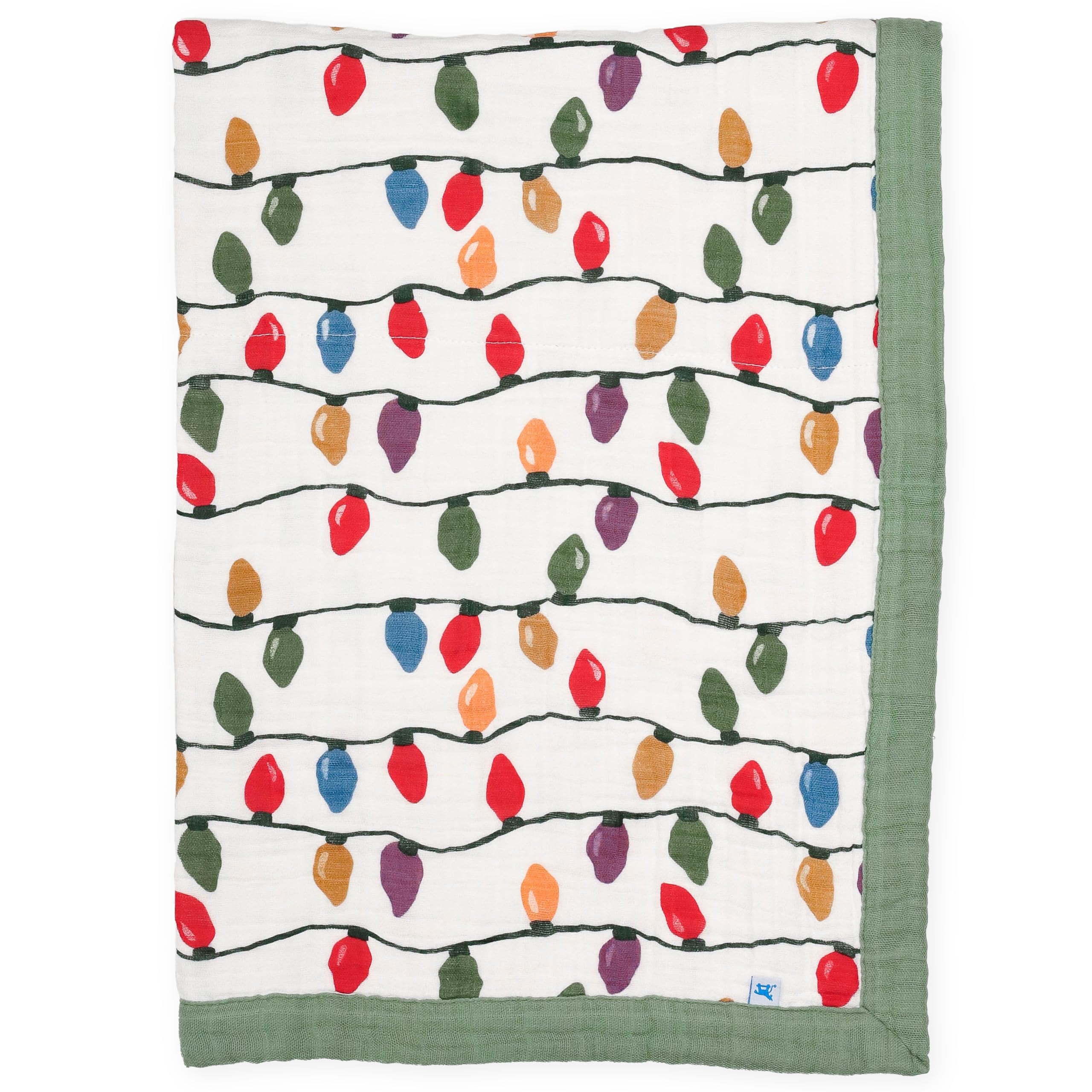 Little Unicorn Christmas Bulbs Cotton Muslin Quilt Receving Blanket | 100% Cotton | Super Soft | Babies and Toddlers | 30" x 40" | Machine Washable