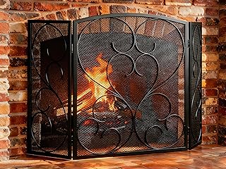 FEED GARDEN 3 Panel Fireplace Screen Wrought Iron 48