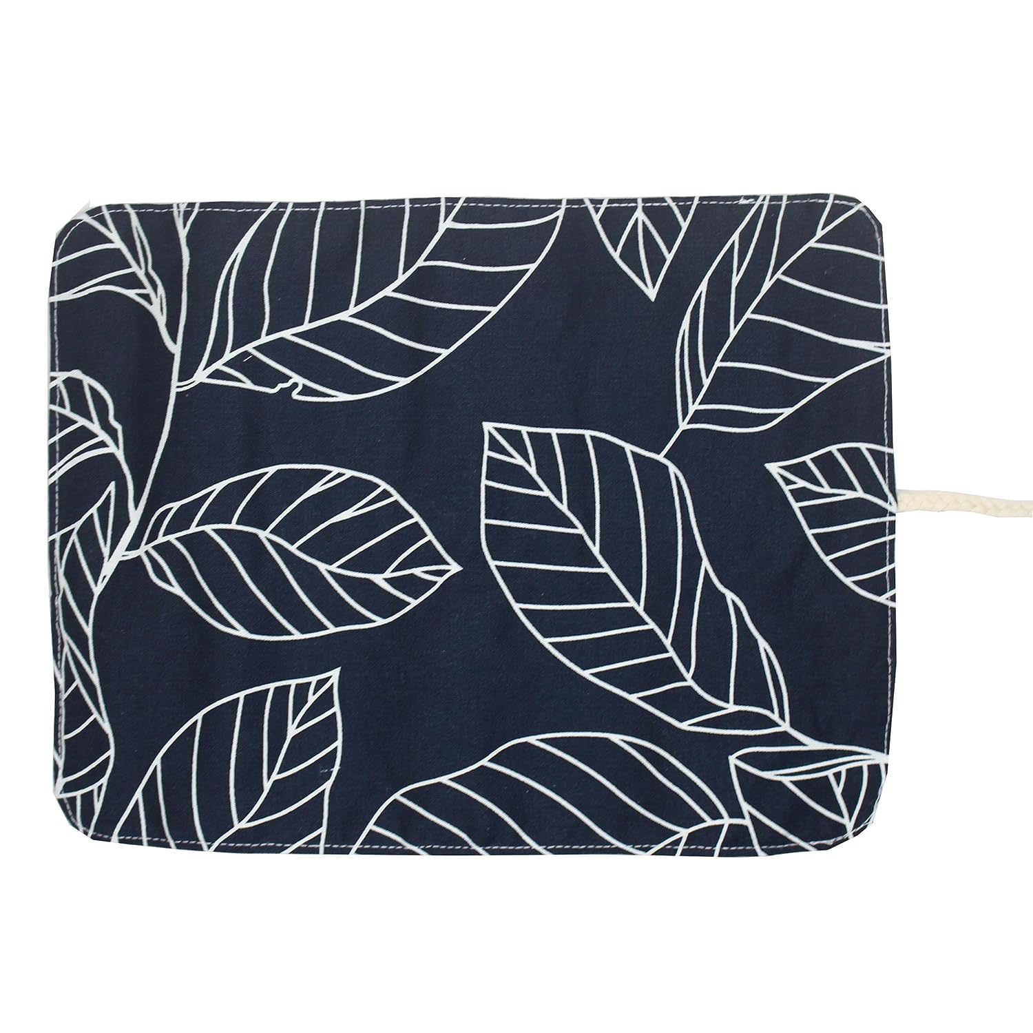 12 Pockets Makeup Brushes Rolling Case Pouch Holder Cosmetic Bag Organizer Case with Belt Strap, NO BRUSHES (Blue Leaf)