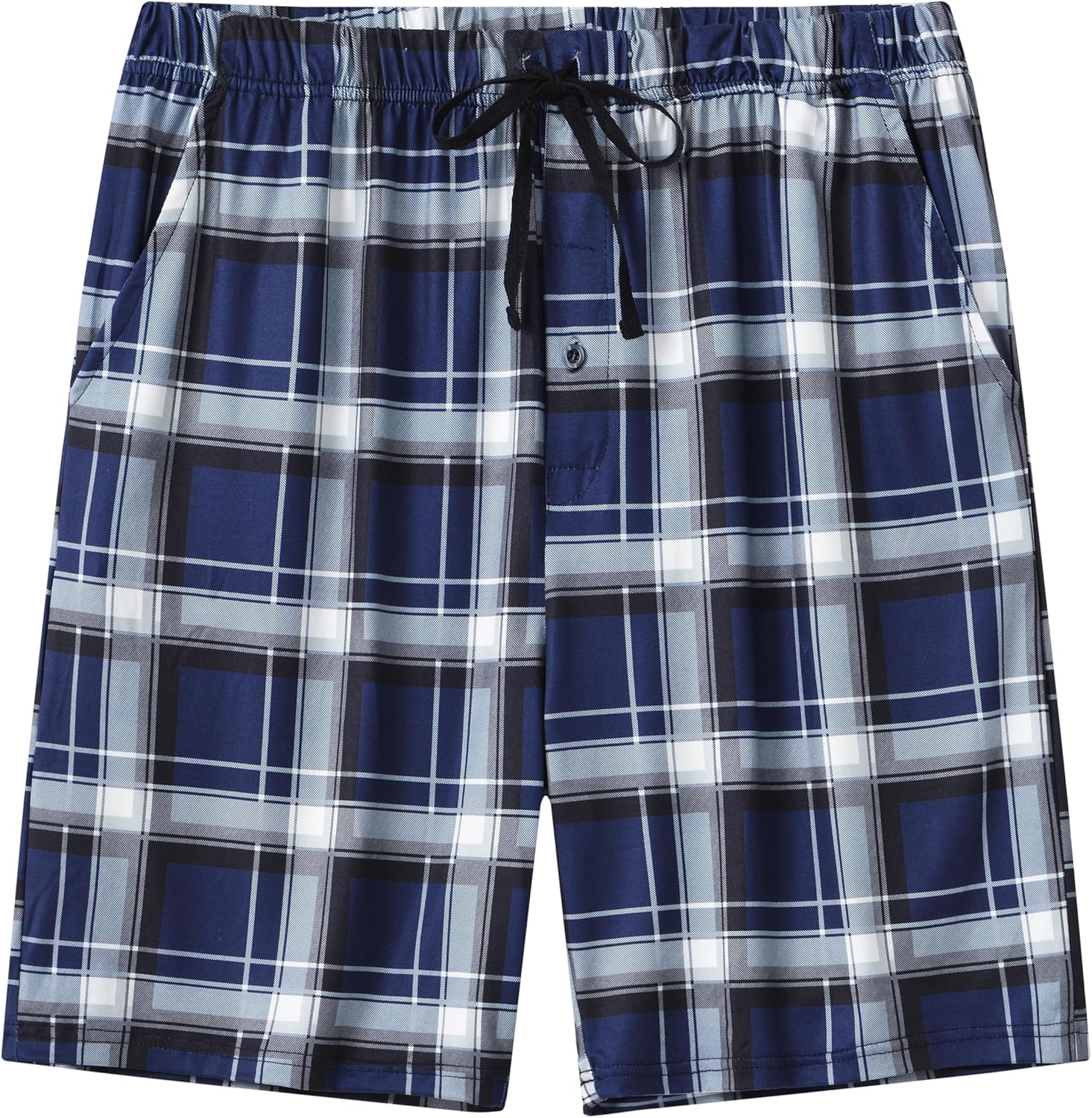 MoFiz Men's Sleepwear Shorts Pajama Bottom Lounge Short Plaid Button Open Fly 3Pack - Image 4