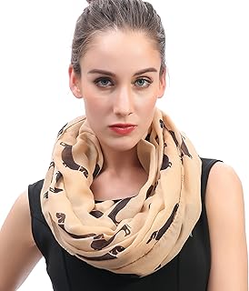 Lina & Lily Sciarpa ad Anello con stampa di Cani Bassotto