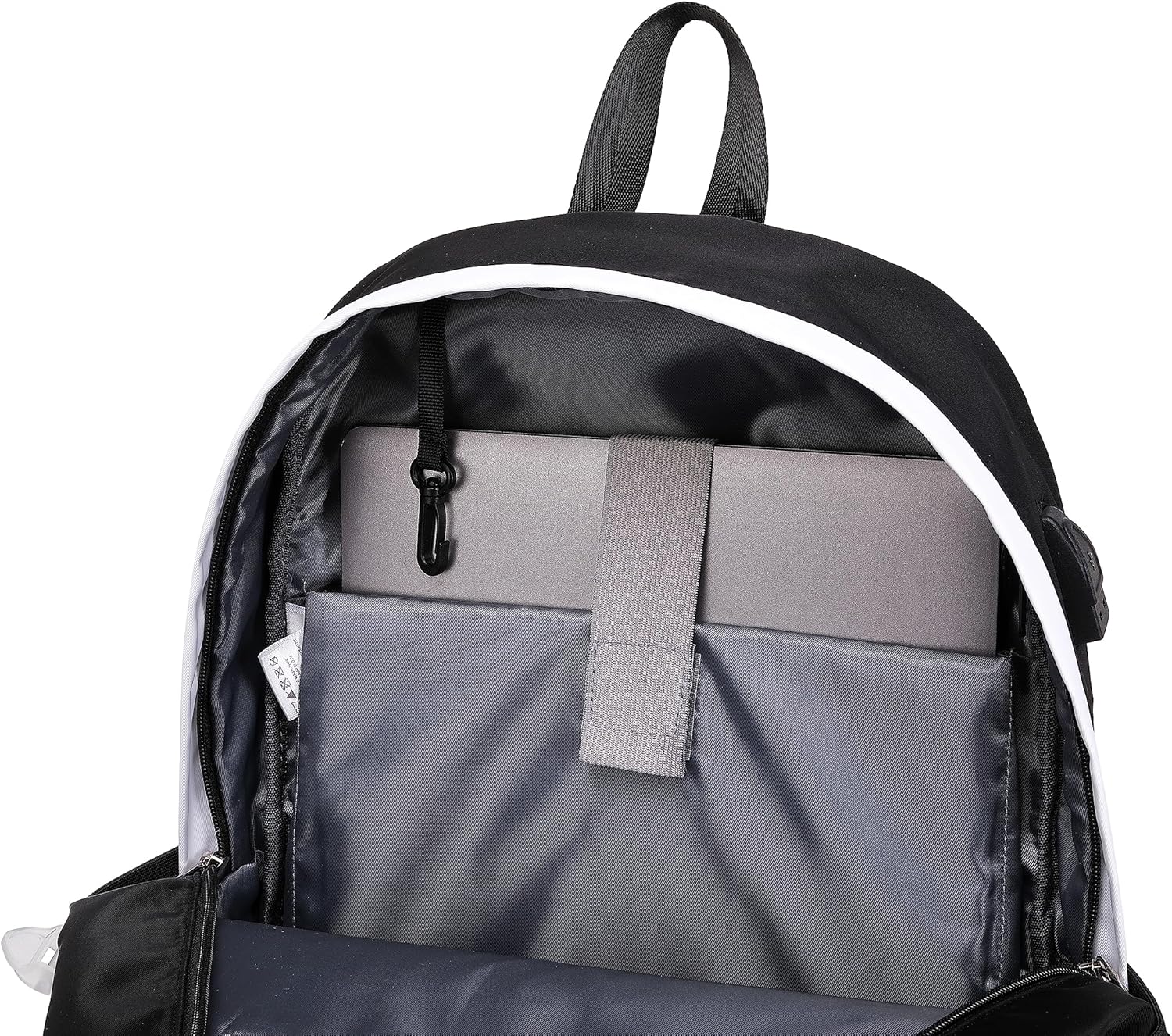 Women Casual Backpack Set Girl School Bookbag Set Cute Laptop Ruaksack Black - Image 7