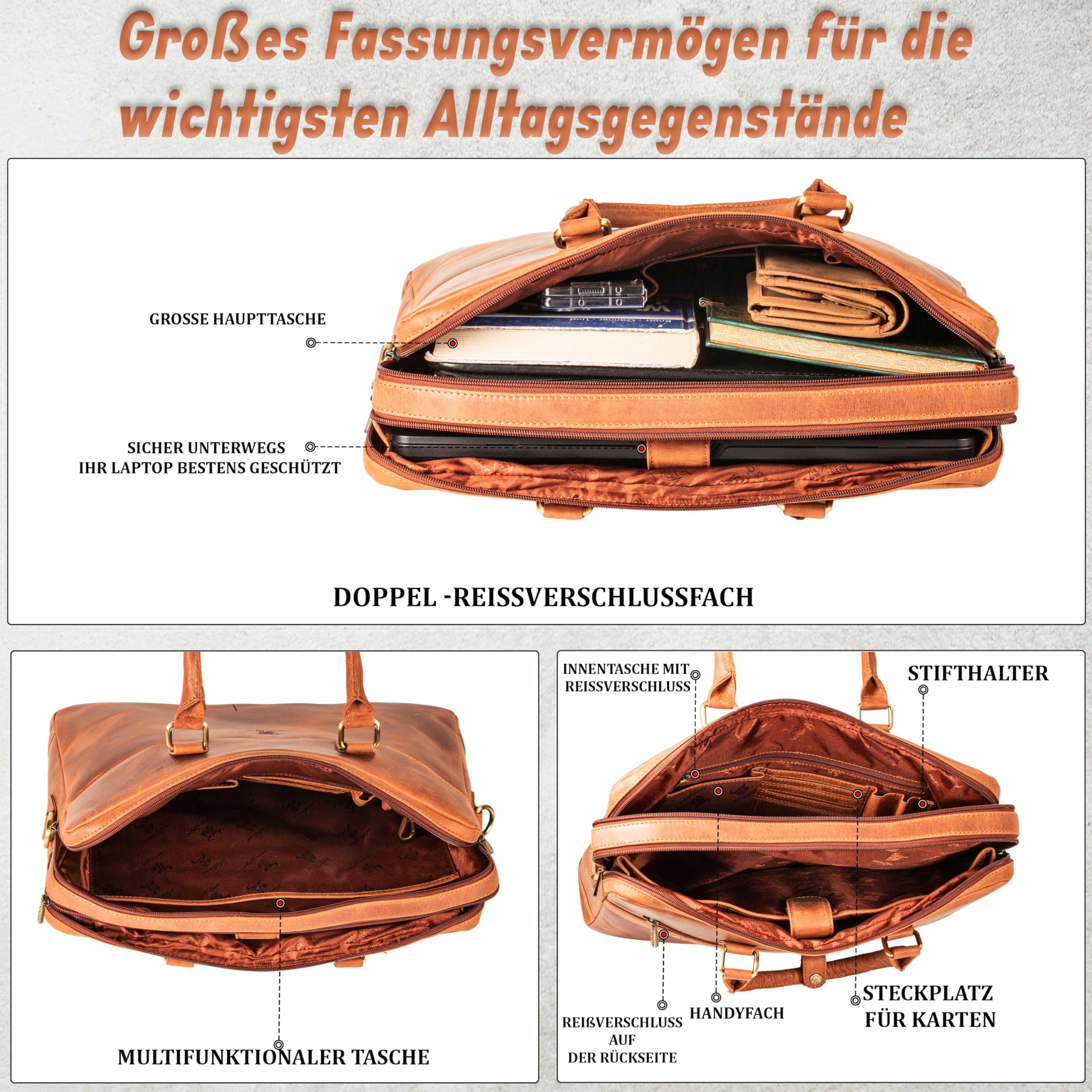 MATADOR Laptoptasche Leder MONACO Handgefertigt
