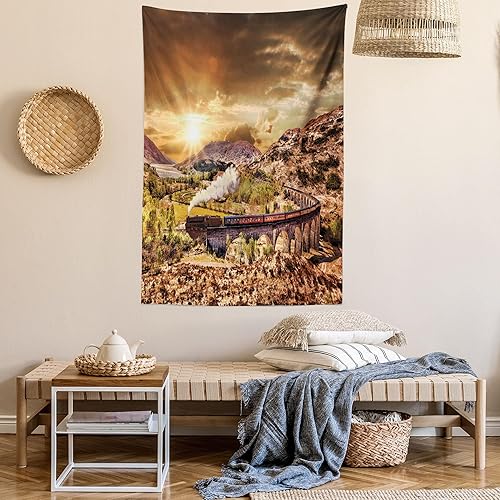 Miniatura 53 de Ambesonne Tapiz gótico, patio con hiedra encantada en la puerta antigua al bosque, colgante de pared ancho para dormitorio, sala de estar, 2-Verde