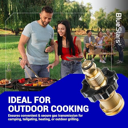 Miniatura 7 de BlueStars Adaptador de tanque de propano que convierte POL a QCC1, ajuste universal, tanque de propano LP de 5 a 100 libras para caravana, caravana,