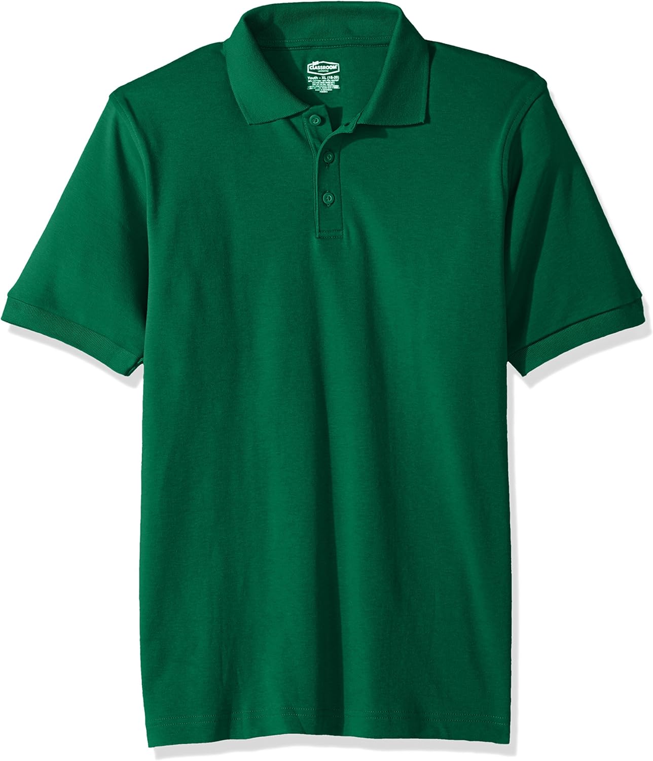 Classroom School Uniforms Kids' Big Boys' Uniform Short Sleeve Interlock Polo Shirt, Sos Kelly