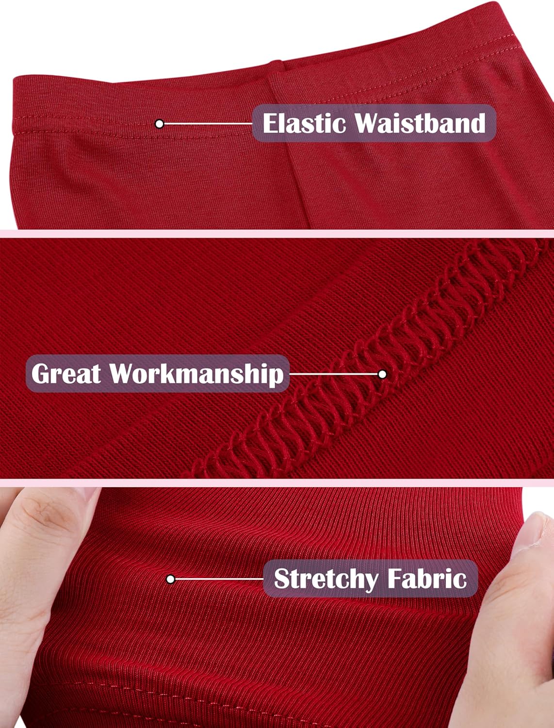 5 Pack Girls Cotton Leggings Full Length Soft Comfortable Leggings Elastic Waistband Stretchy Footless Tights Pants - Image 4