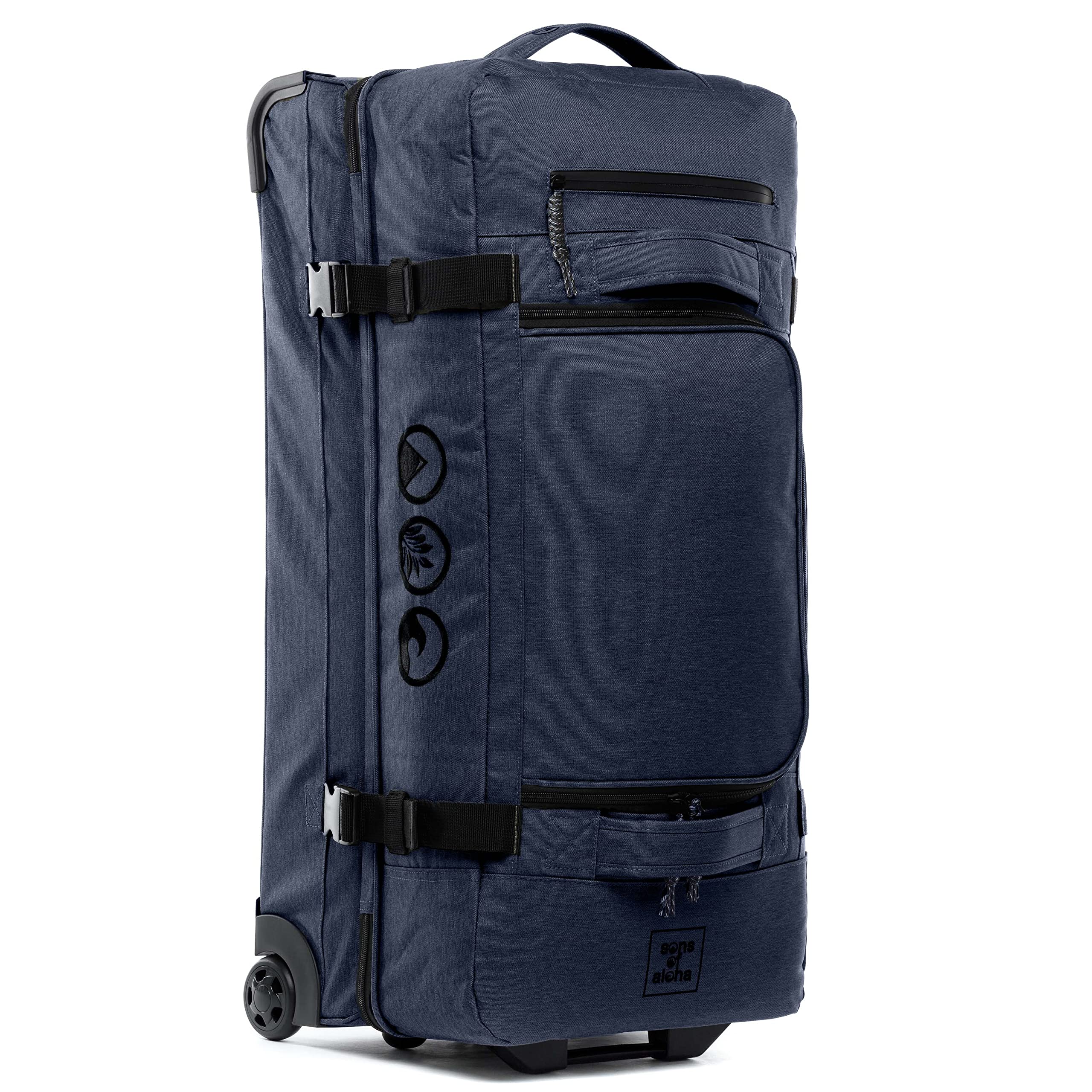Kane duża torba podróżna z 2 rolkami, 80 cm, torba sportowa, walizka podróżna, plastik morski z recyklingu, niebieski (ozeanblau), L, torba podróżna