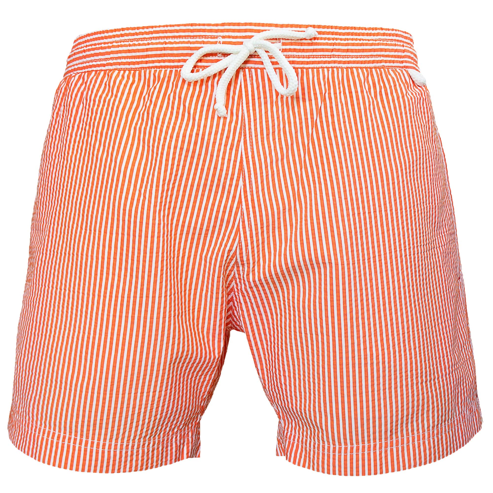 Les loulous de la Playa – Bañador para hombre, clásico, rayas naranja y blanco naranja L