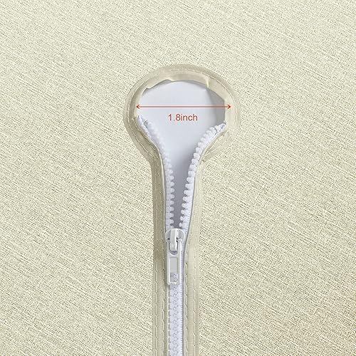 Miniatura 3 de Mantel de vinilo para exteriores, redondo, ajustable, con cremallera y agujero para paraguas, 100% impermeable, fácil de limpiar, cubierta de mesa