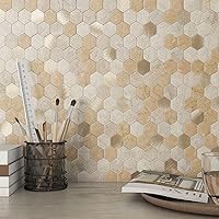 Vista 8 de BeNice Azulejo de cocina para salpicaduras de pelar y pegar, azulejos impermeables para salpicaduras de ducha, azulejos hexagonales, azulejos