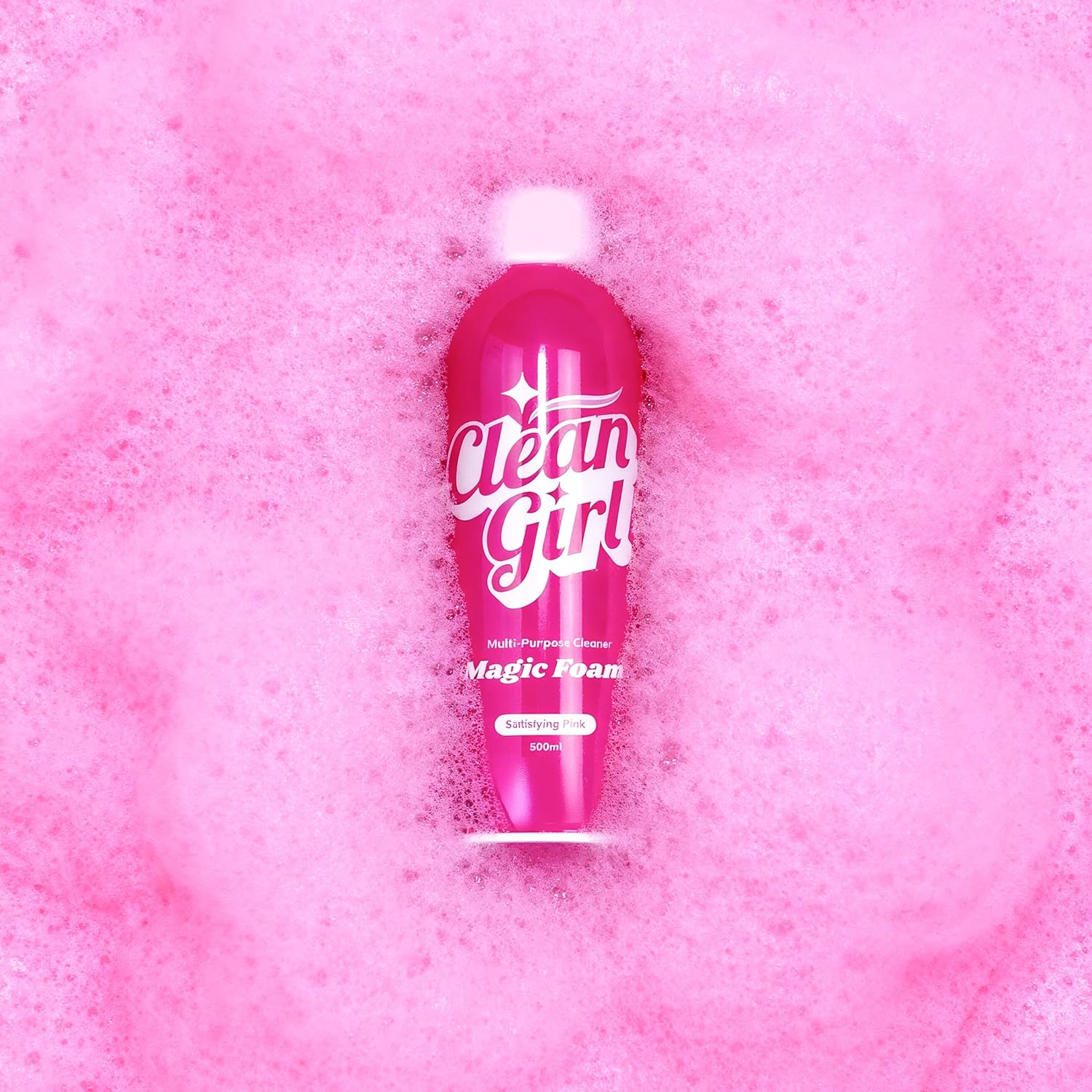 Magic Foam - Satisfying Pink Foaming All-Purpose Cleaner - 500ml Each (Pack of 3)