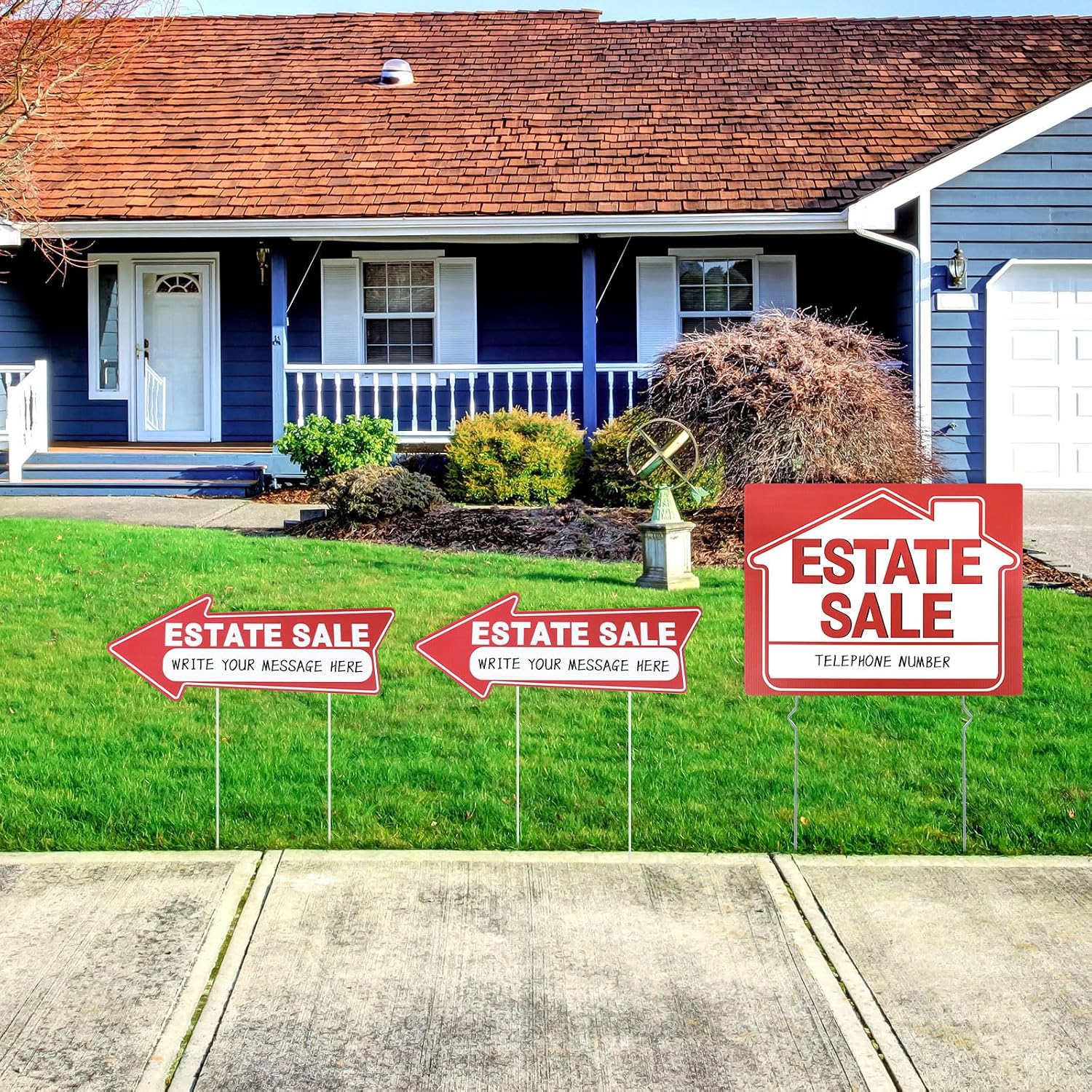 9pcs Estate Sale Signs Kit, 16.1x12.2 Inch Large Estate Sale Signs & Estate Sale Arrows Include Sale Arrow Stickers Double Sided Yard Sale Signs with Stakes for Home House Real Estate Supplies