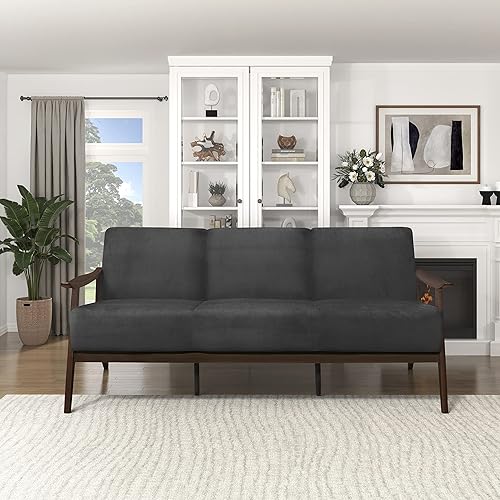 Miniatura 69 de Lexicon Savry - Silla decorativa con brazo de madera de tela de 29 pulgadas de ancho, color naranja Naranja,Marrón claro,Gris