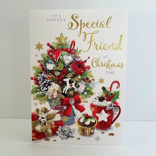 Jonny Javelin Female Special Friend At Christmas Time Card Tree Hot Chocolate