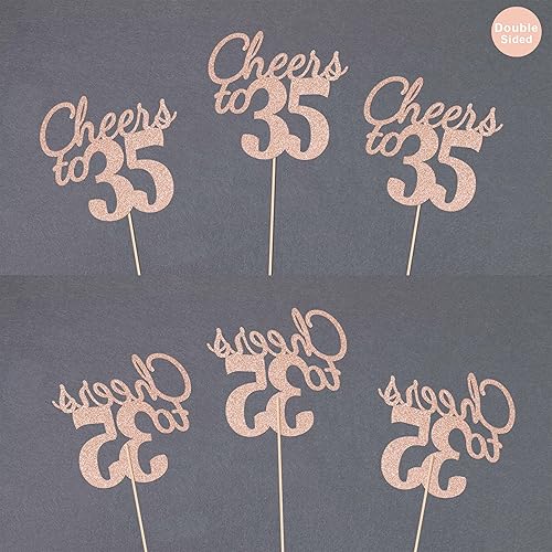 Miniatura 28 de Gexolenu Cheers to 40, paquete de 10 centros de mesa de cumpleaños de 40 cumpleaños con purpurina de color oro rosa de doble cara para mesas