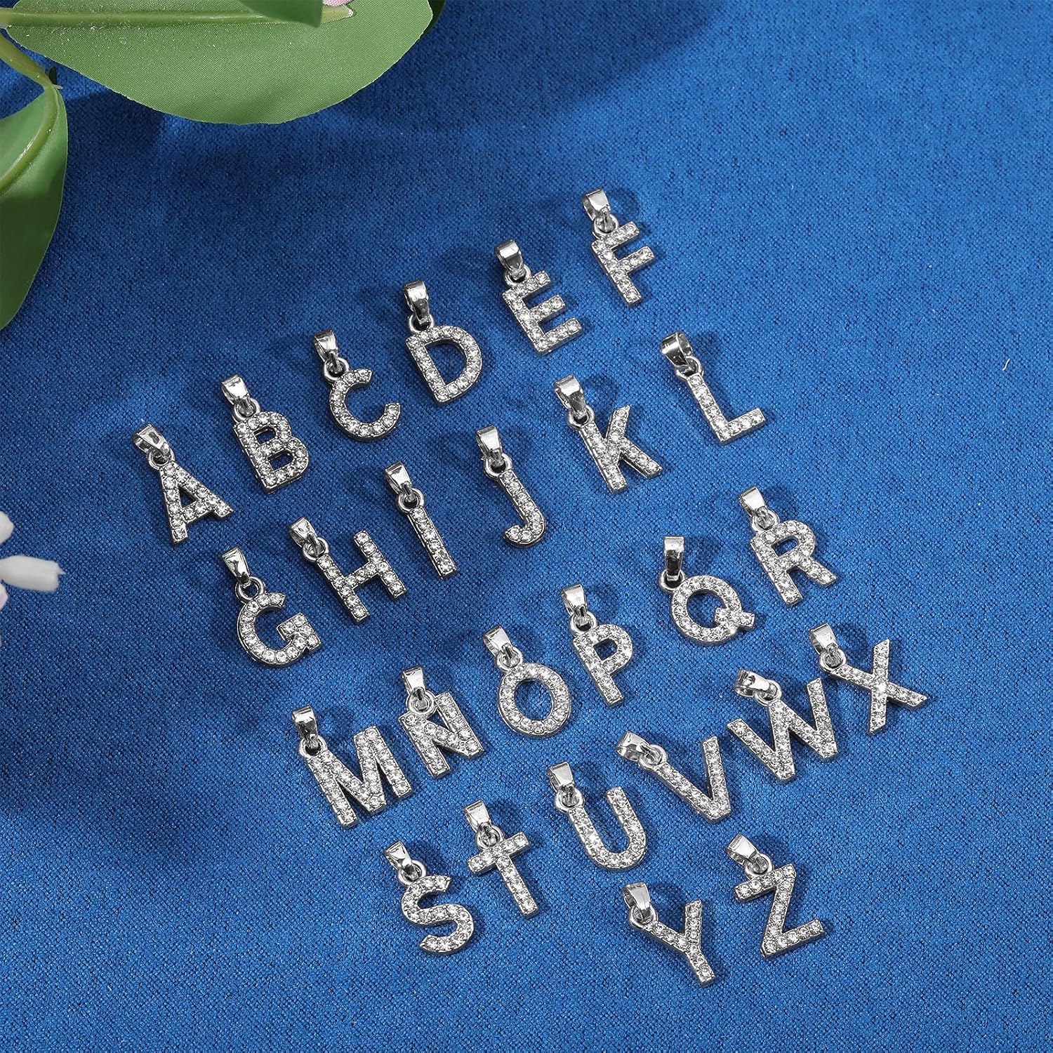 Alphabet Charms Rhinestone Alphabet Pendants Alloy Letter Clip On Charms with Lobster Clasps for Necklace Bracelet Earring Jewelry Making - Image 4
