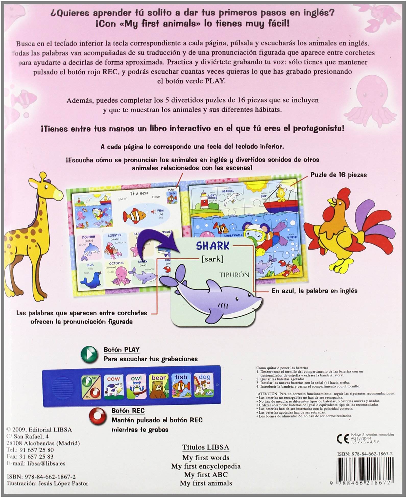 MY FIRST ANIMALS-PRIMER LIBRO INGLES (SIN COLECCION)