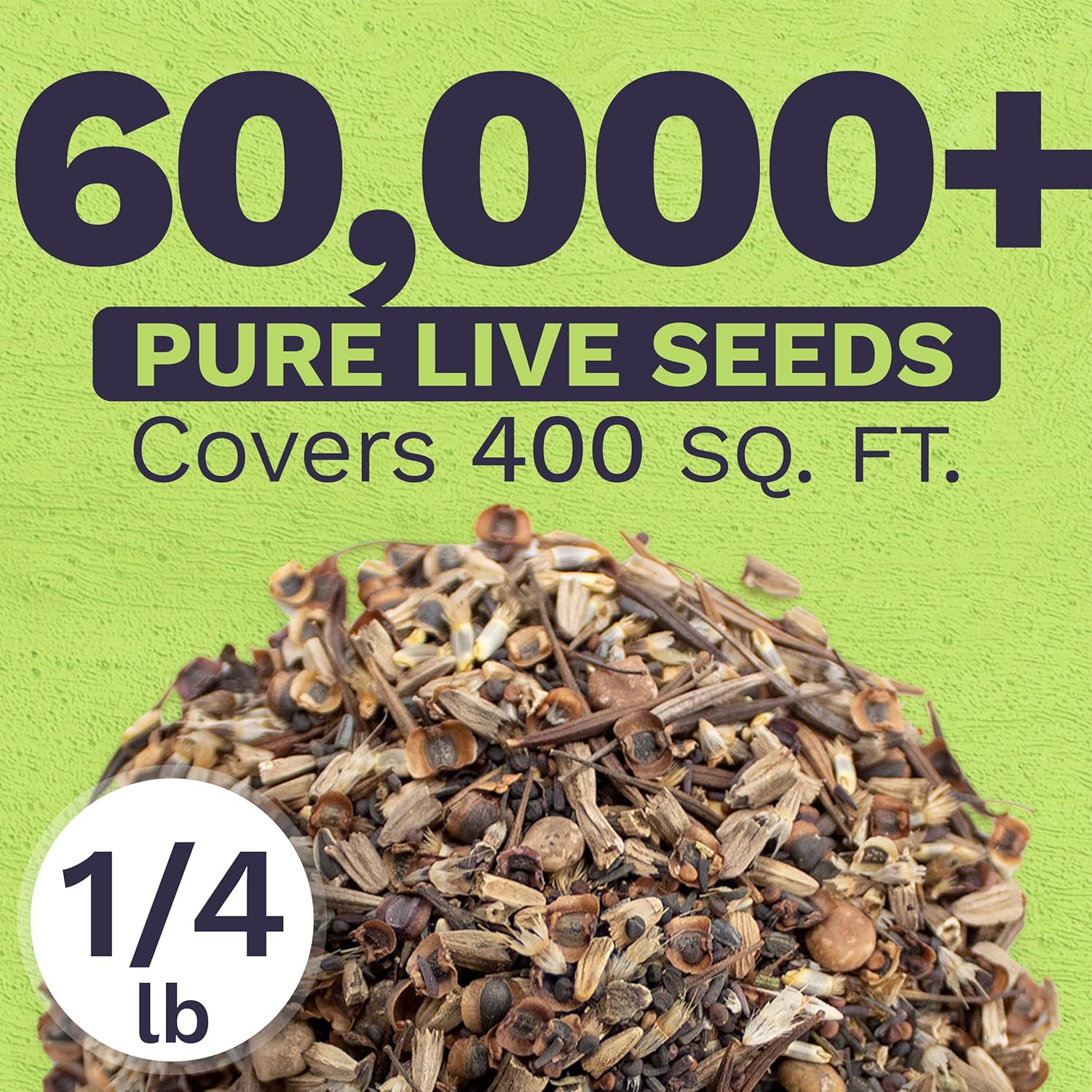 Texas Oklahoma Wildflower Seeds Mixture - Bulk 1/4 Pound Bag - Over 60,000 Native Seeds - Open Pollinated and Non GMO