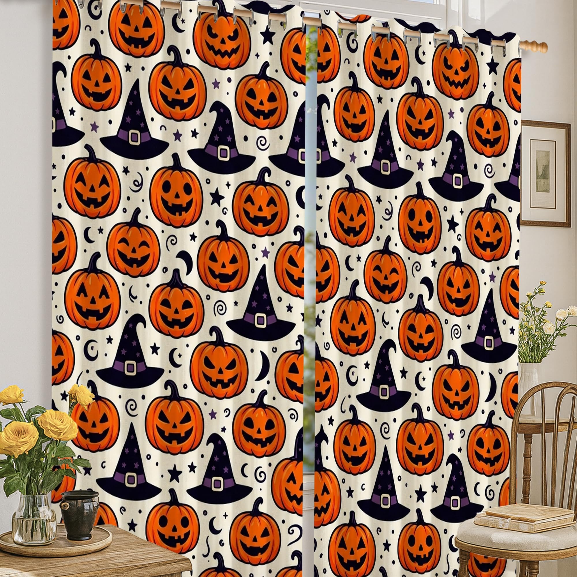 Rideaux occultants citrouilles et étoiles pour sublimer la chambre de vos enfants
