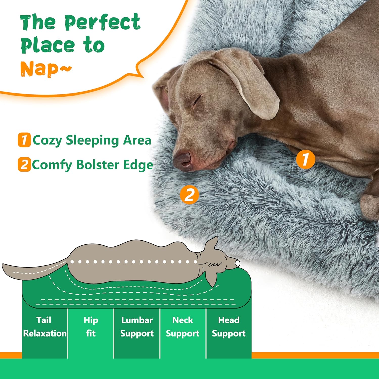 review Deluxe Dog Bed Mat for Jumbo Dogs Fluffy Cozy Kennel Pad Washable Dog Crate Mat 48 inch with Pillow Edge Design