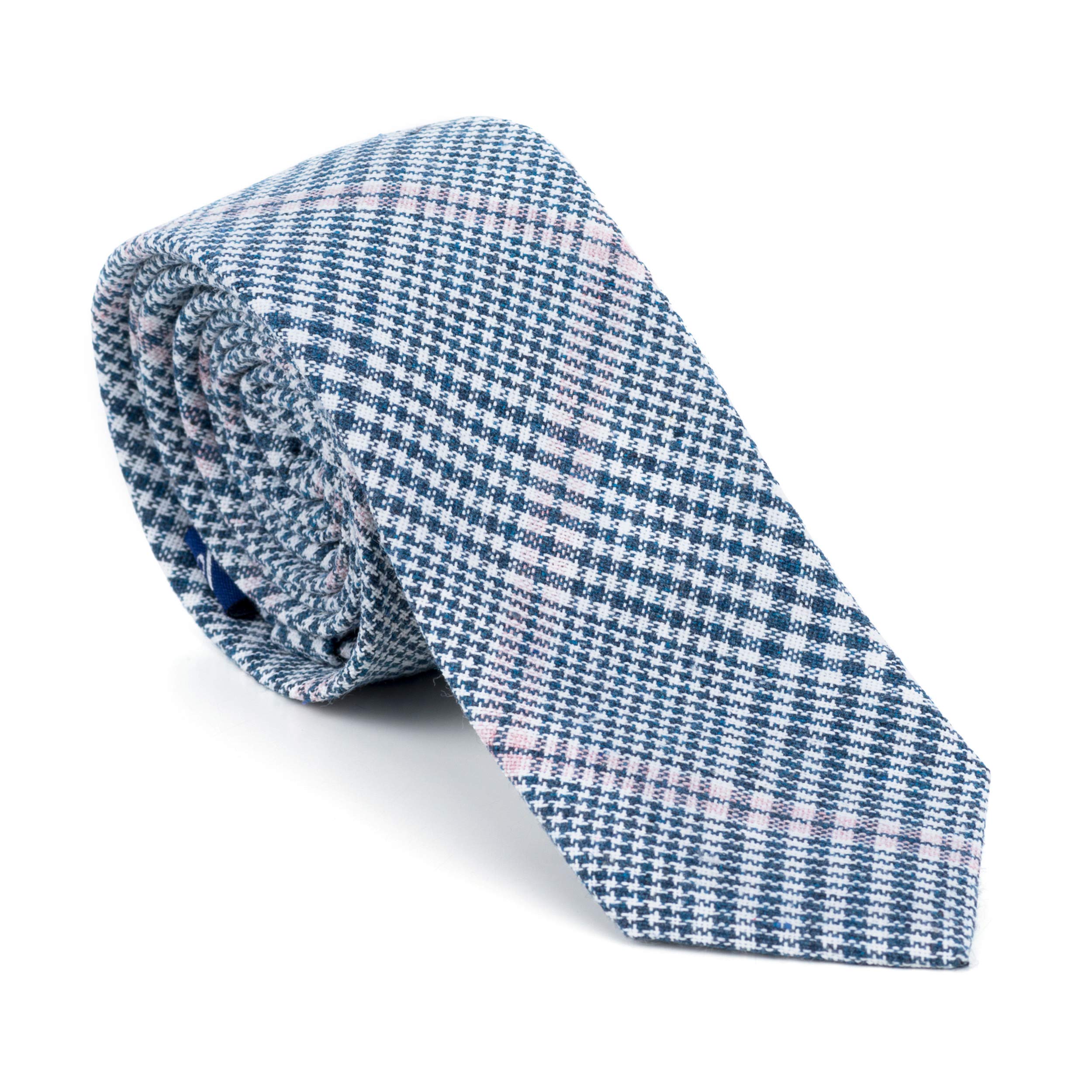 Abel & Burke Dutch Blue Check Slim Tie #AB-C1007/5