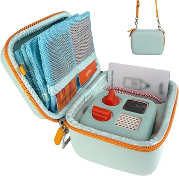 Hard Travel Case Compatible with Yoto MiniKids Audio & Music Player,Yoto Card Holder Bag with Adjustable Shoulder Strap for Up to 36 Audiobook Cards,Childrens Mini Player. Light Green