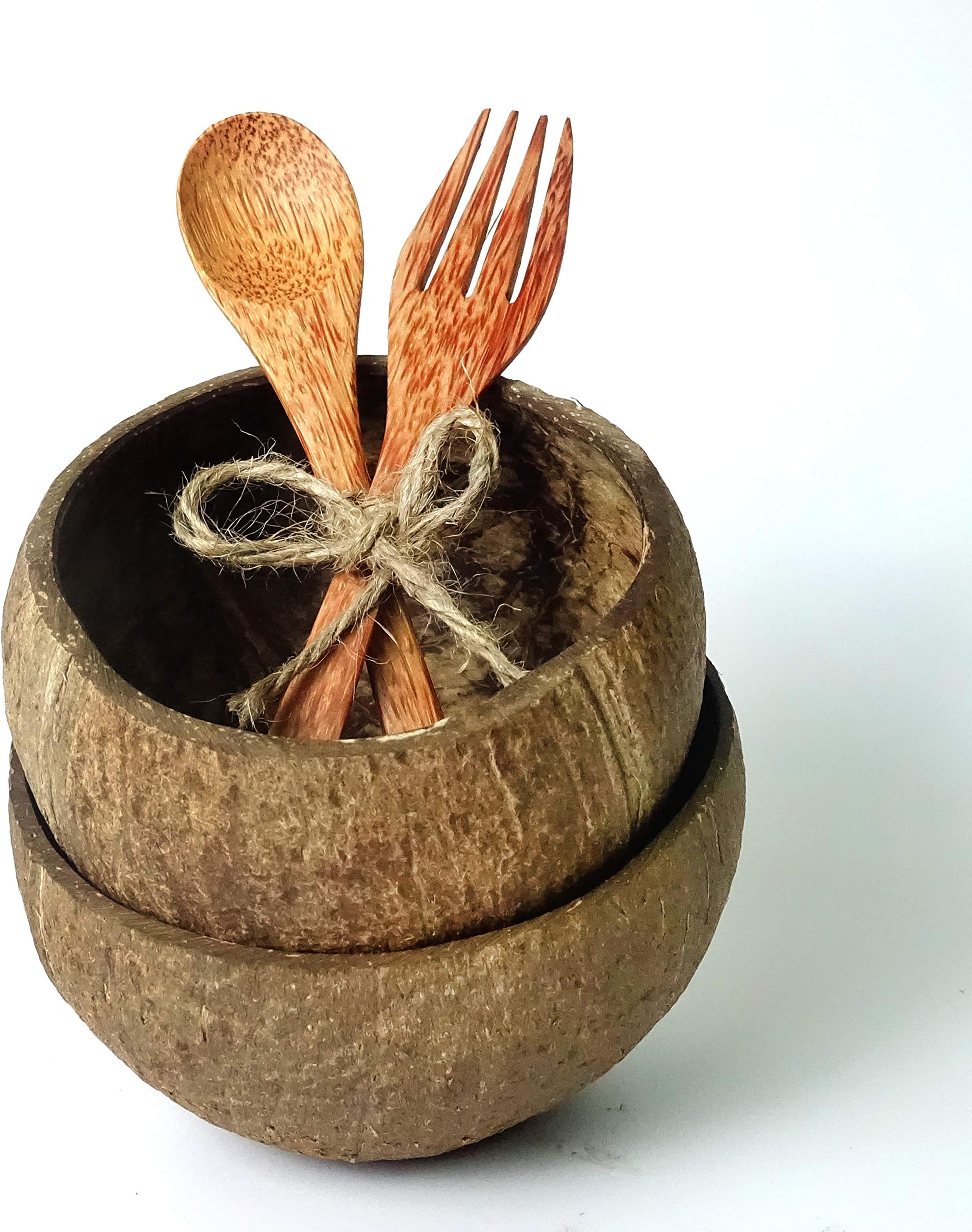 Miw Piw Disposable Coconut Fiber Biodegradable Environment Plant based Bowl Straw Cutlery Beverages (Coconut)