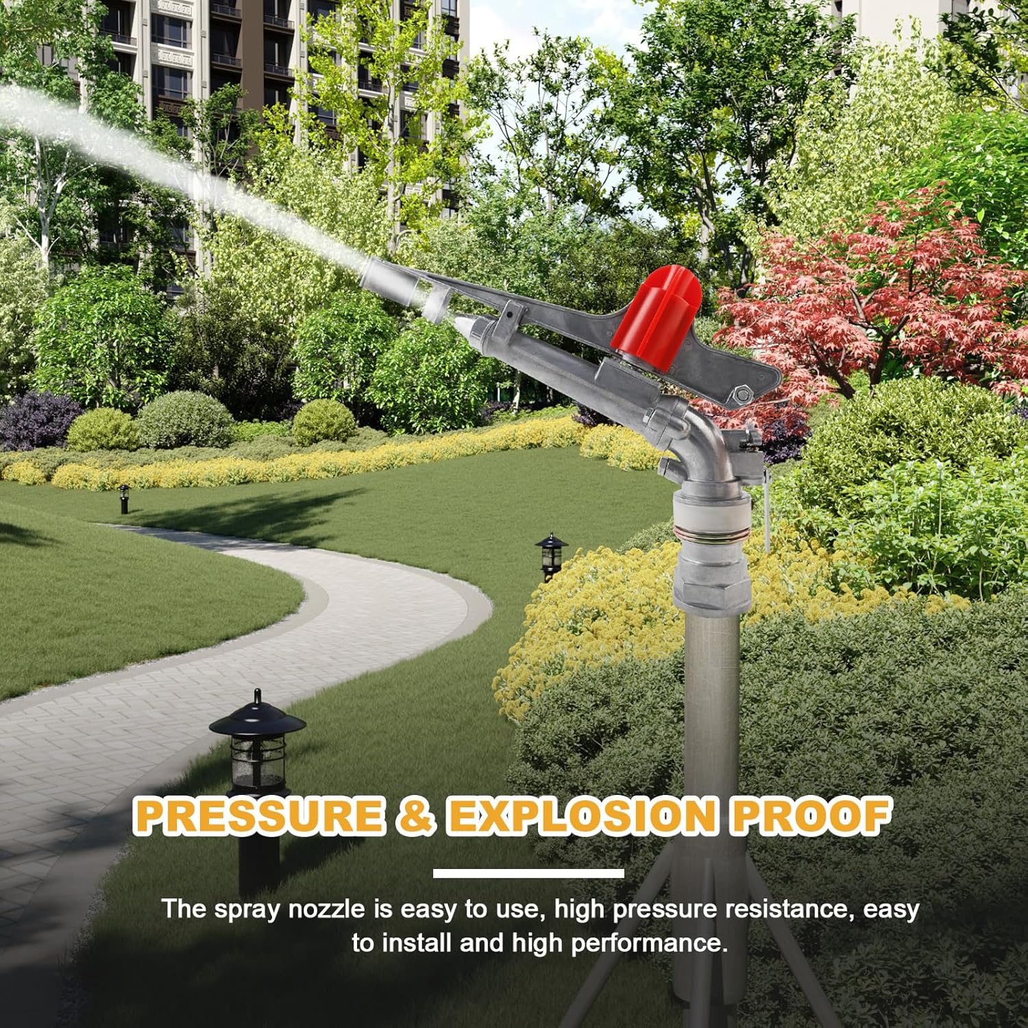 2" Agriculture Farm Irrigation Sprinkler Lawn Sprinkler Irrigation Spray Gun Large-Area Watering Spray 360° Rotary Farm Lawn Garden Irrigation, Pack of 2 (2.0 Inch DN50 Normal) …