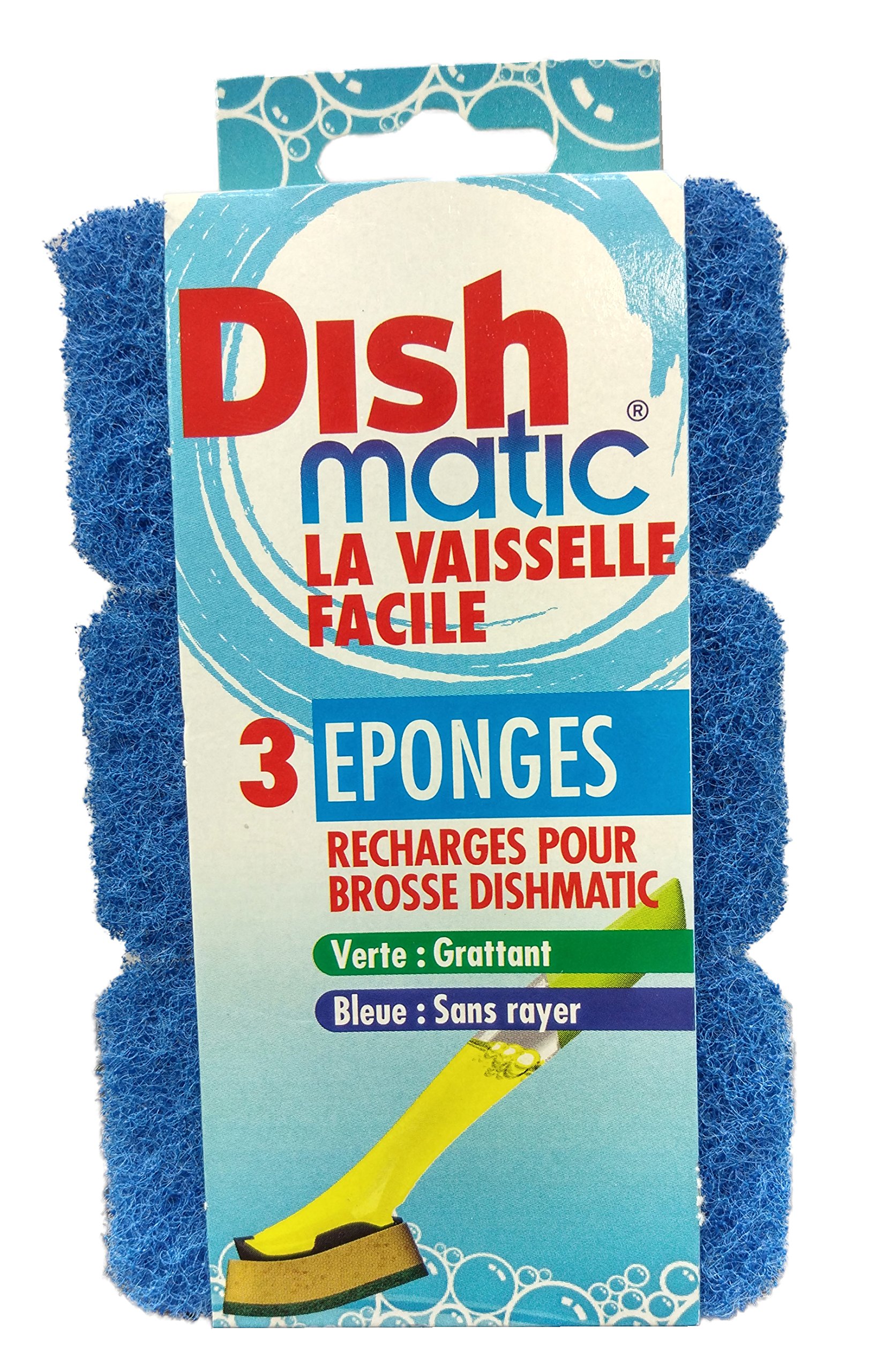 Dishmatic 3 Scratch-Resistant Sponge Refills Blue