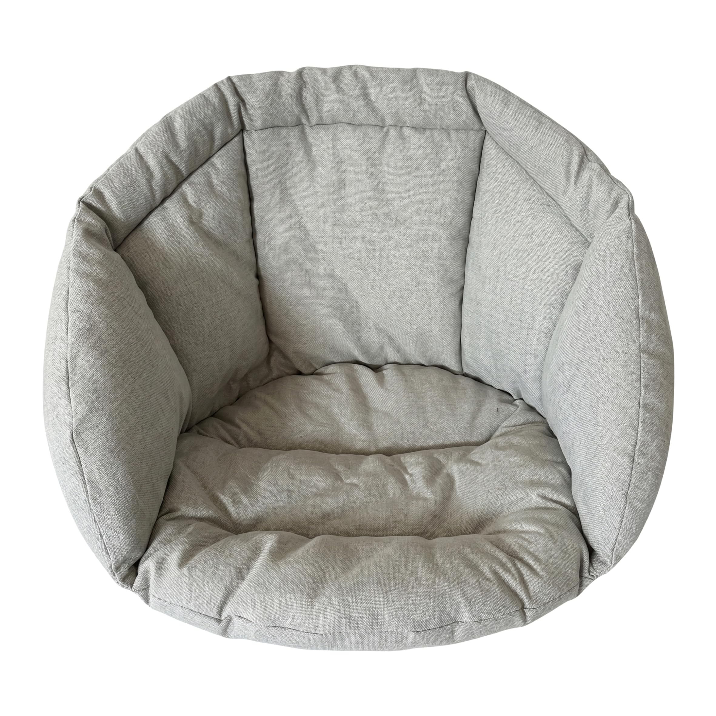 Gemuseeee Egg Chair Cushion Replacement Comfortable Linen Pad for Indoor & Outdoor Chairs, Light Grey