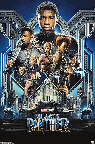 Trends International Marvel Cinematic Universe - Póster de pared de Black Panther, grupo uno, 14.725 x 22.375 pulgadas, versión premium sin marco